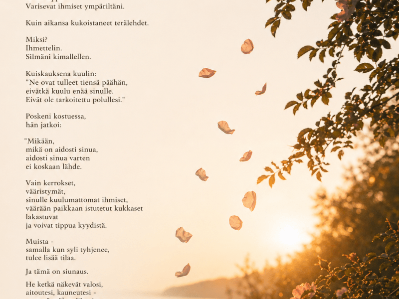 Terälehtiä kämmenilläni